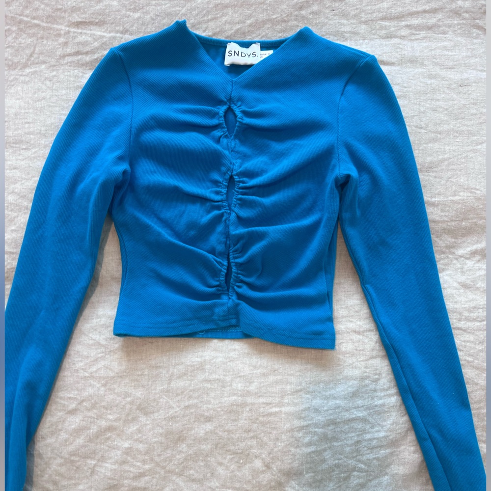 Blue Long Sleeve Top